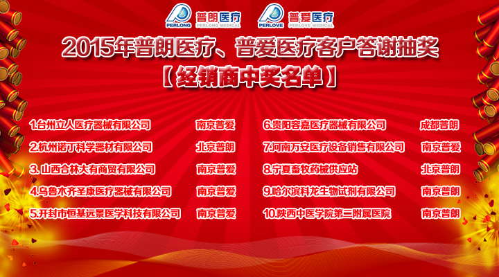 2015年华体会在线平台-华体会(中国)
、普爱医疗客户答谢抽奖结果经销商中奖名单